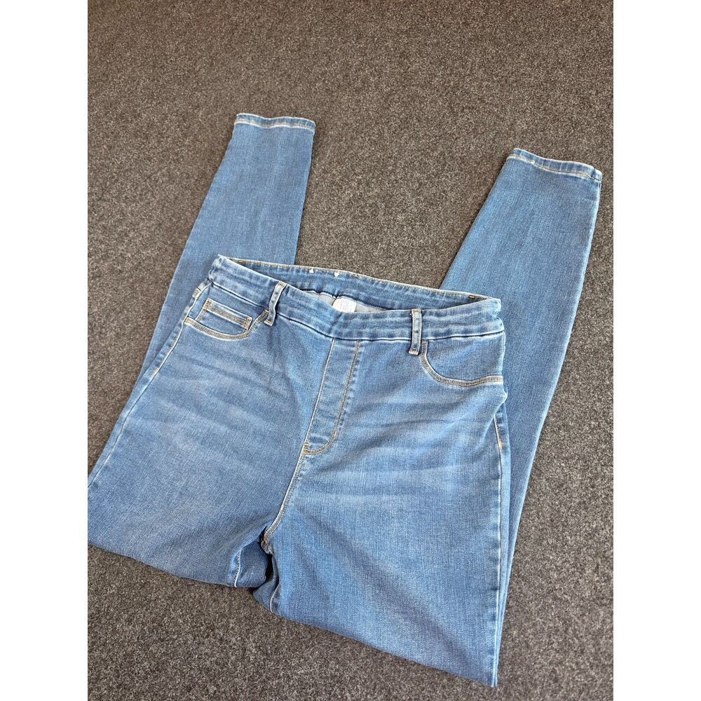 Time and Tru Women's M 8-10 Blue Pull On Skinny Jeans Stretch Denim Jeggings